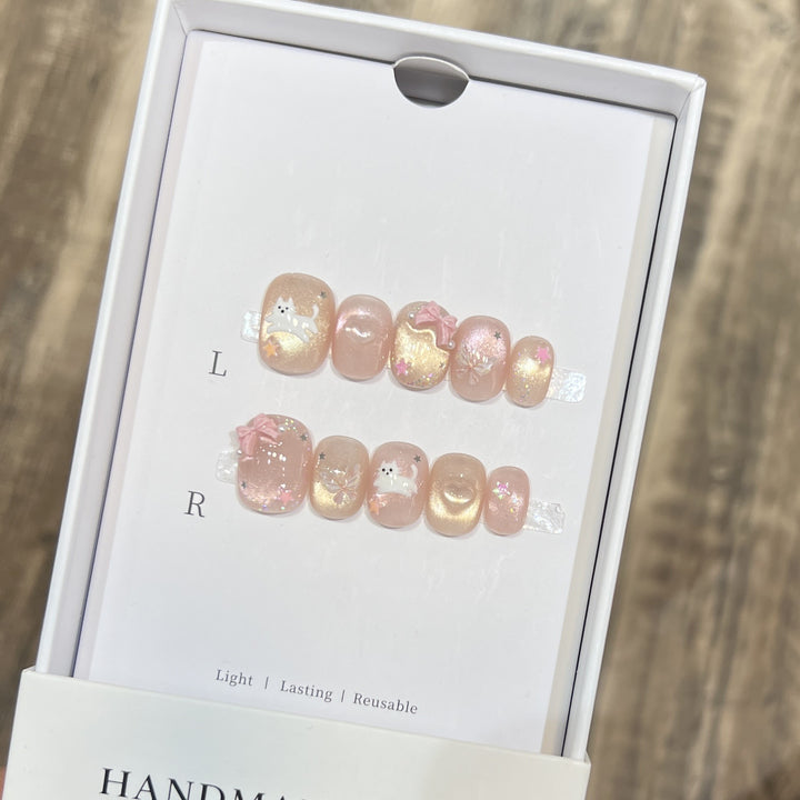 Themed Press-On Nail Art Set with Hello Kitty Designs Stornfield