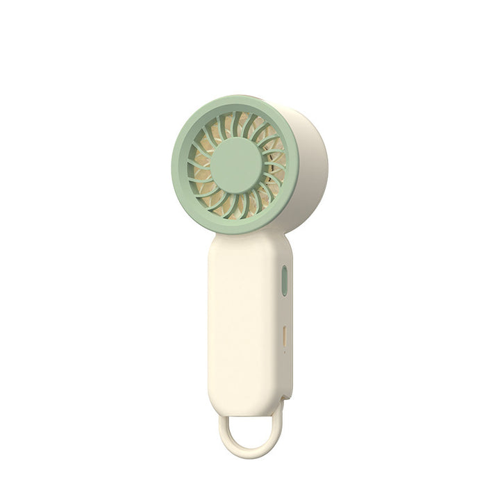 Unisex portable hand fan with rechargeable battery, quiet brushless motor, ergonomic grip, and carrying loop Stornfield