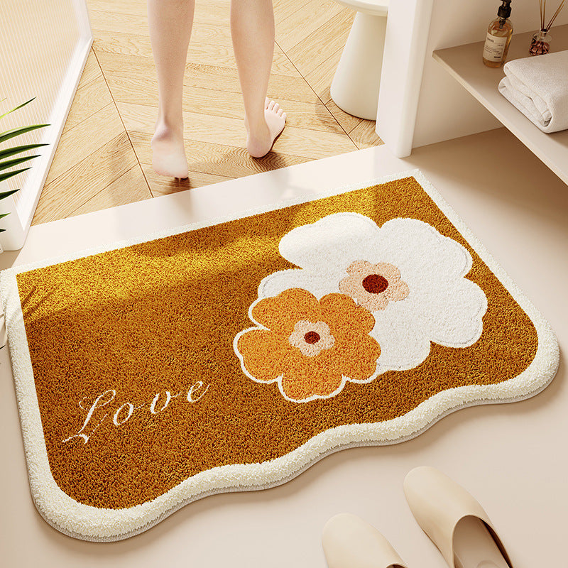 Decorative Plush Bath Mat for Bathroom