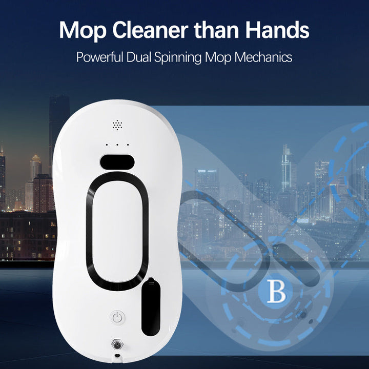 robotic window cleaner with dual spinning microfiber mops and spray function Stornfield