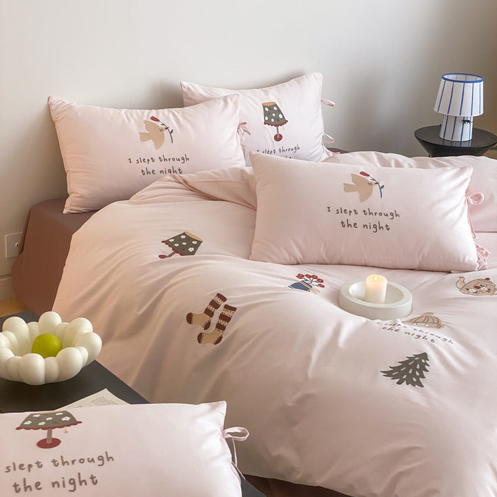 Printed Microfiber Duvet Cover and Pillowcase Set