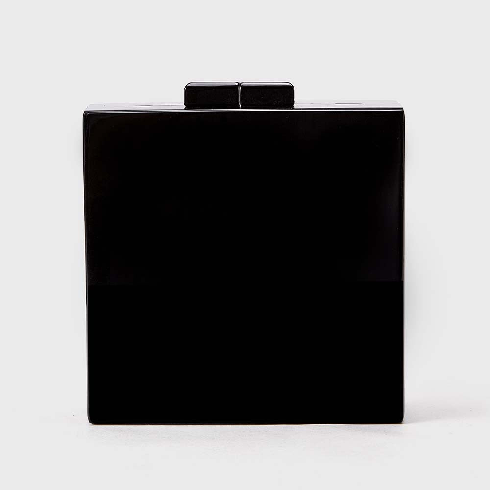 Artistic Face-Patterned Acrylic Clutch