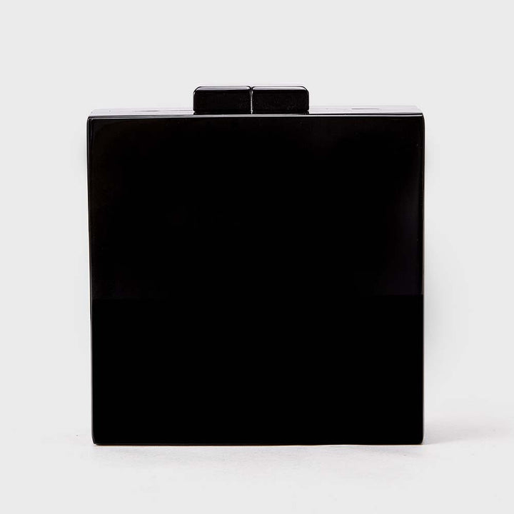 Artistic Face-Patterned Acrylic Clutch