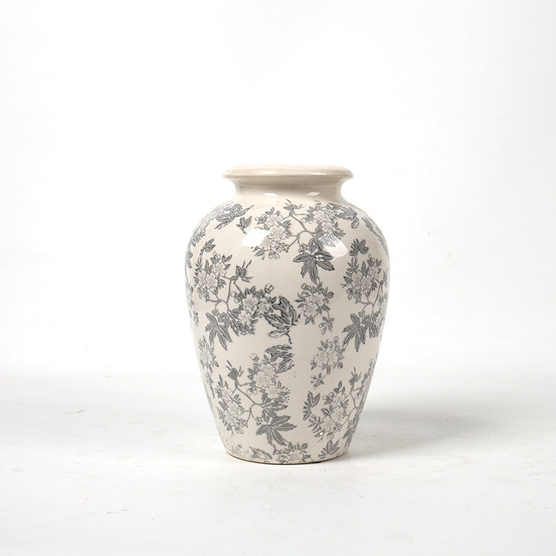 Elegant floral ceramic carafe Stornfield