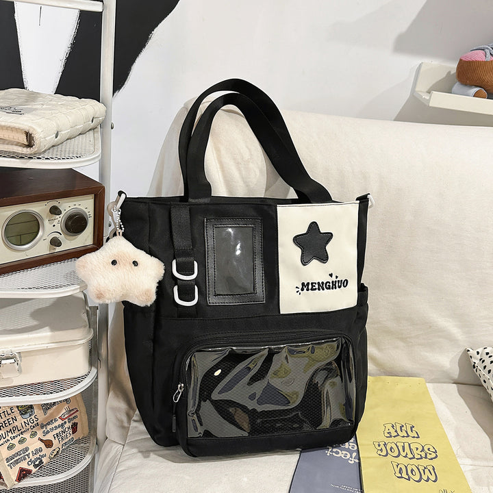Structured Casual Backpack with Transparent Pocket Stornfield