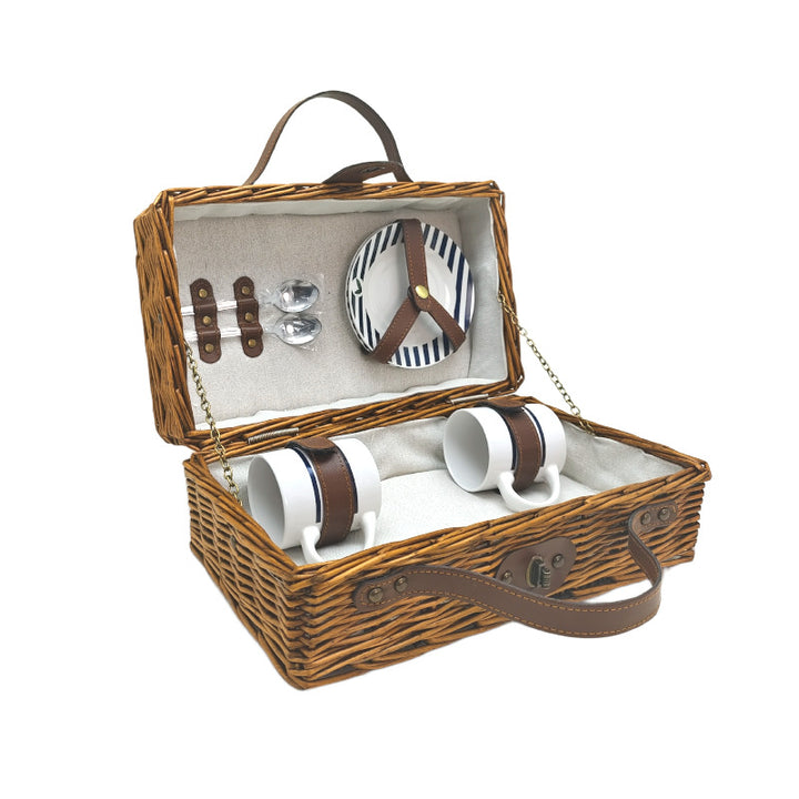 Ladies Picnic Basket with Elegant Lining and Secure Closure Stornfield