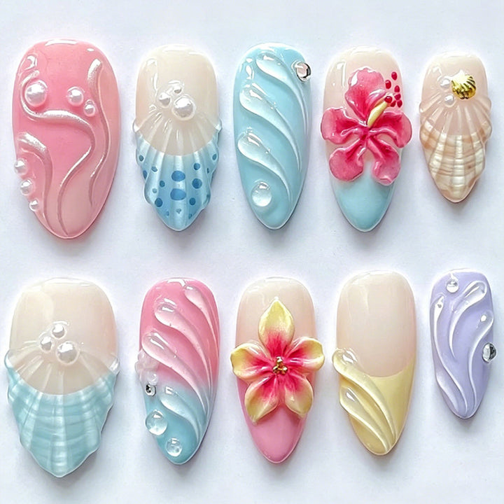 Nail art set with maritime motifs and unique designs Stornfield