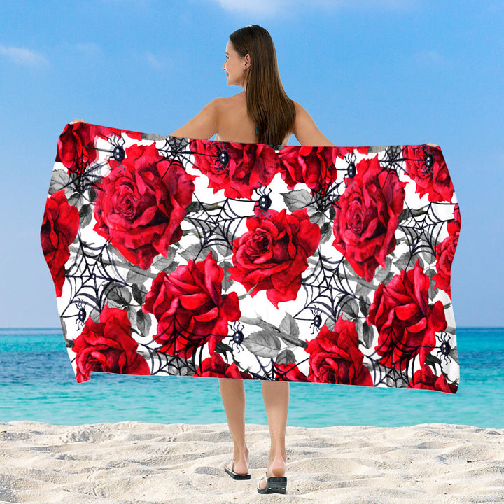 Beach towel with elegant floral watercolor design Stornfield