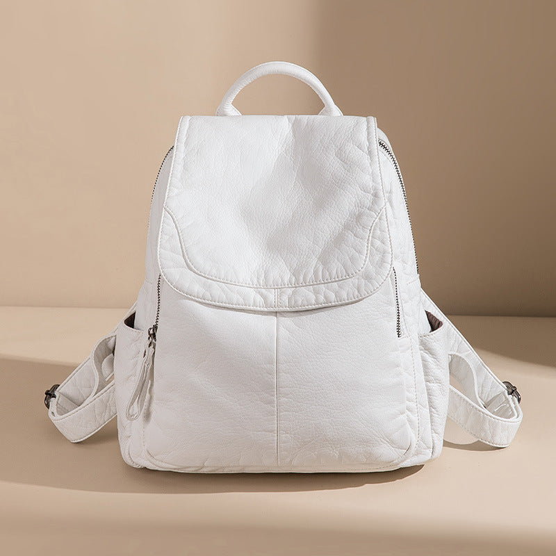 Versatile Soft Leather Backpack