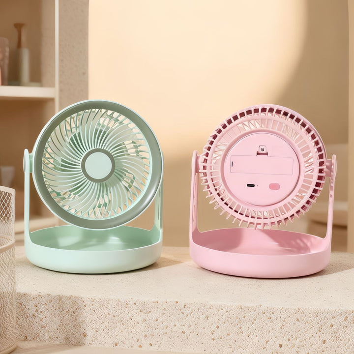 Ladies table fan with adjustable head and quiet operation mode Stornfield