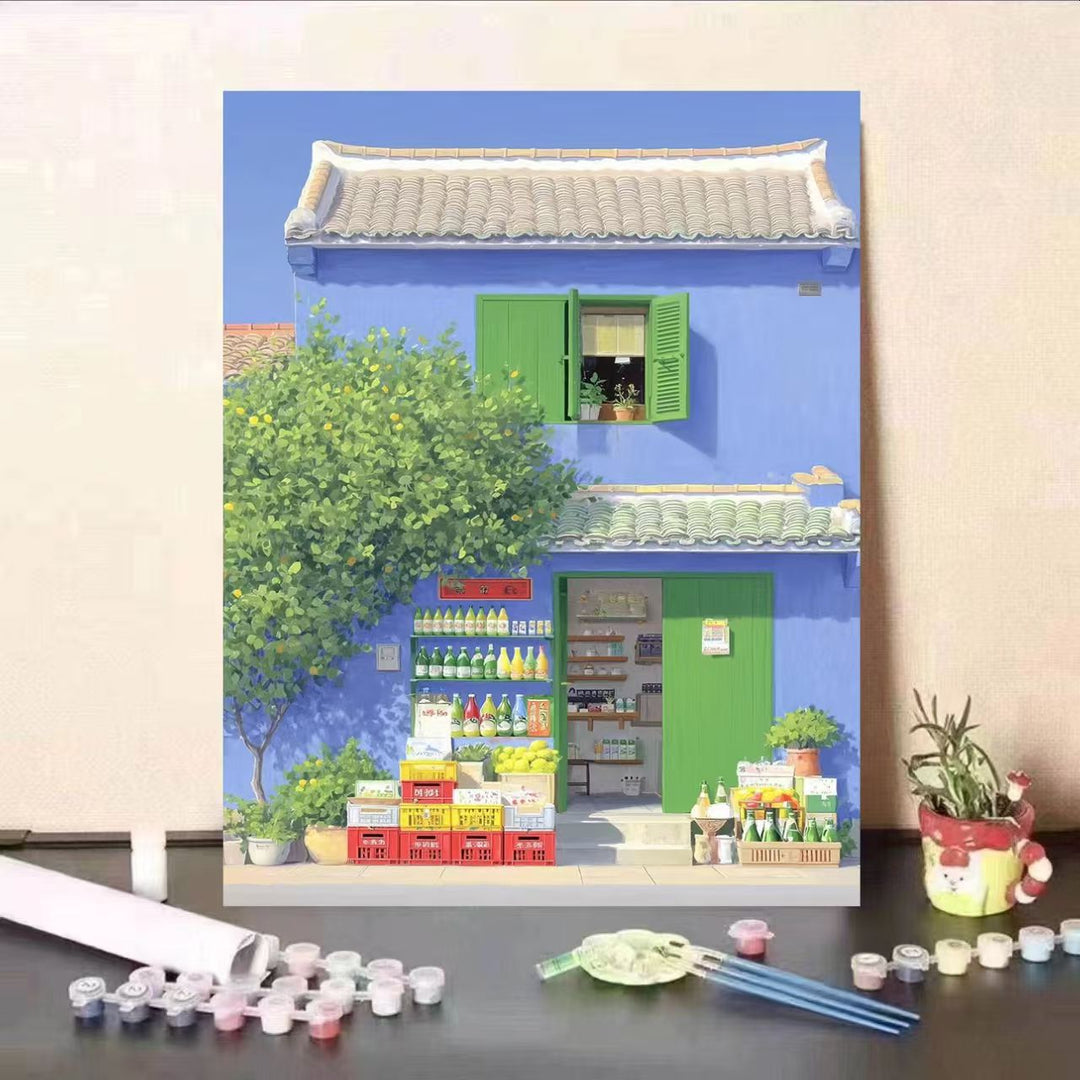 Scenic Coastal Village Canvas Art Stornfield