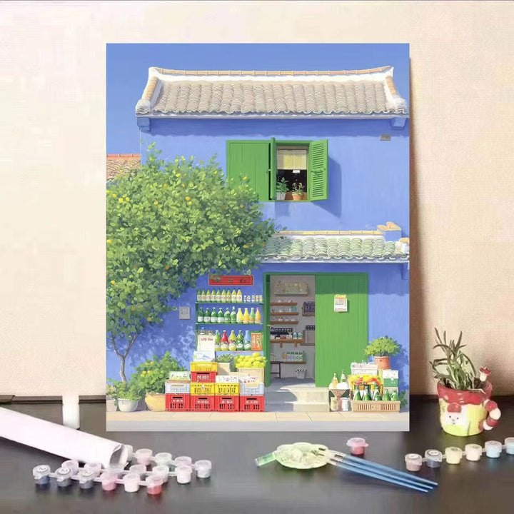 Scenic Coastal Village Canvas Art Stornfield