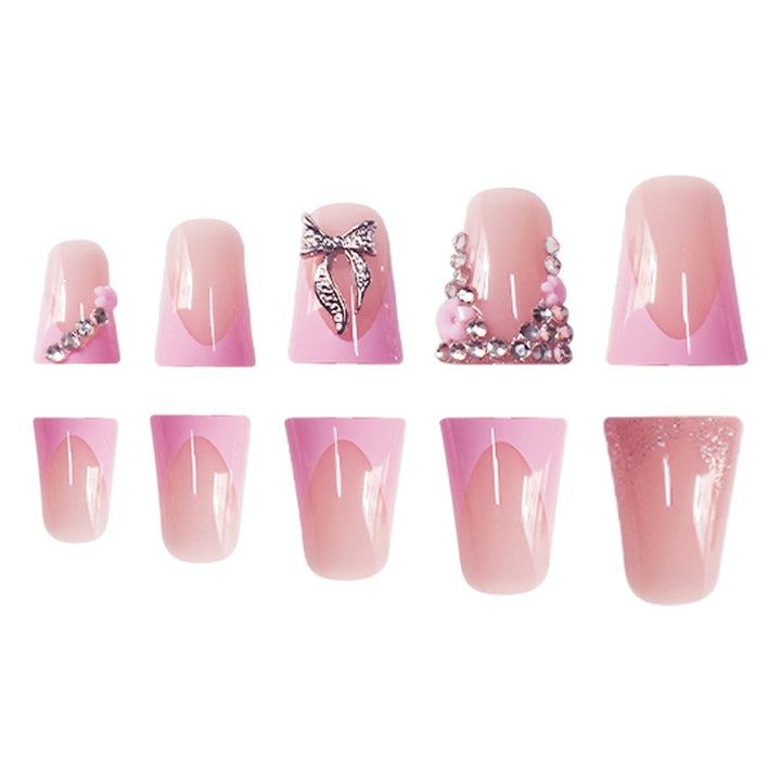 Elegant Floral Rhinestone Press-On Nails Stornfield