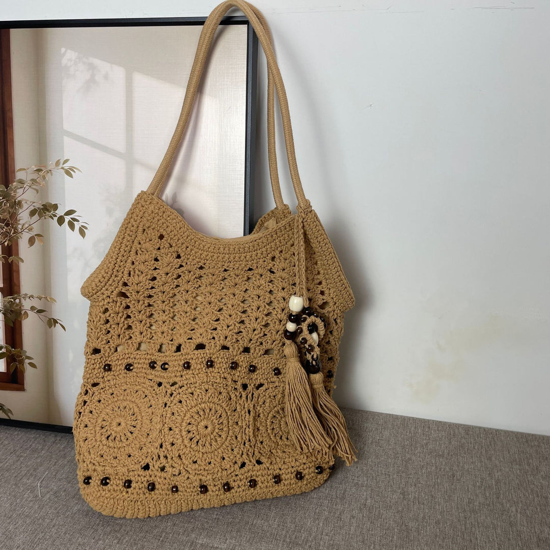 Fashionable Macramé Bag with Detailed Bead Decoration Stornfield