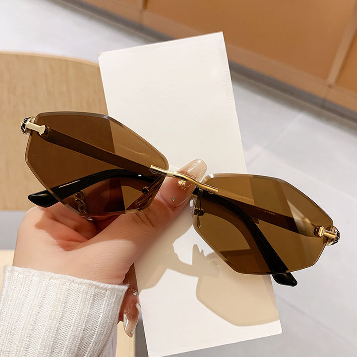 Women's Designer Sunglasses with Hexagonal Frame and Gold Accents Stornfield