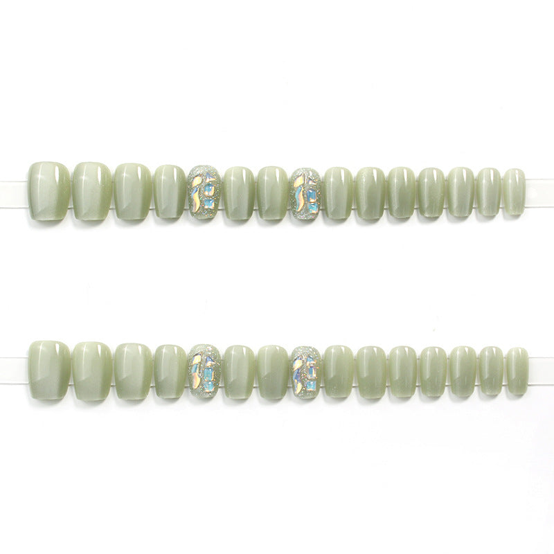 Decorative Press-On Nail Tips Set with Geometric Designs Stornfield