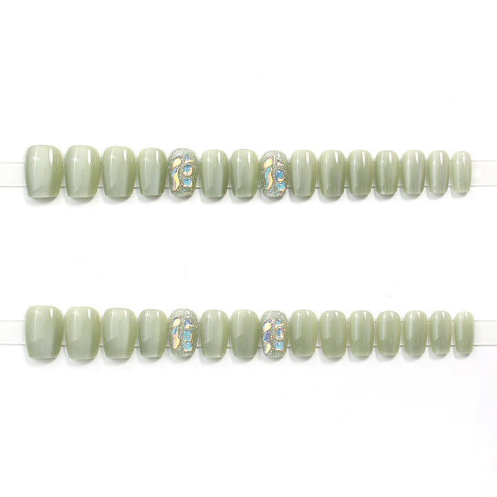Decorative Press-On Nail Tips Set with Geometric Designs Stornfield