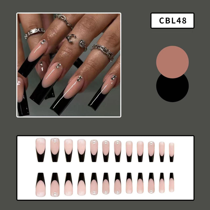 Trendsetting Stiletto Press-On Nail Art Set with Rhinestone Accents