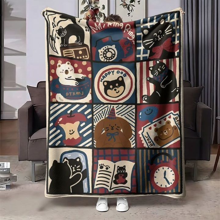 Cozy Cartoon-Themed Fleece Blanket