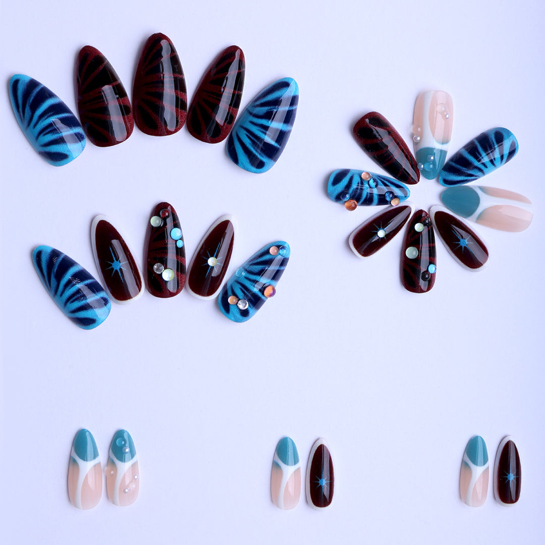 Artificial nails with elaborate 3D applications and colorful designs Stornfield