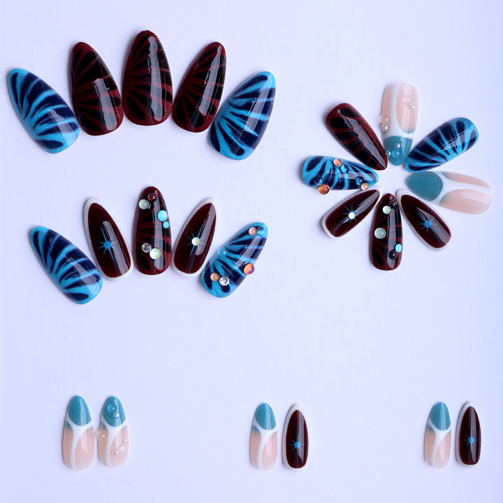 Artificial nails with elaborate 3D applications and colorful designs Stornfield