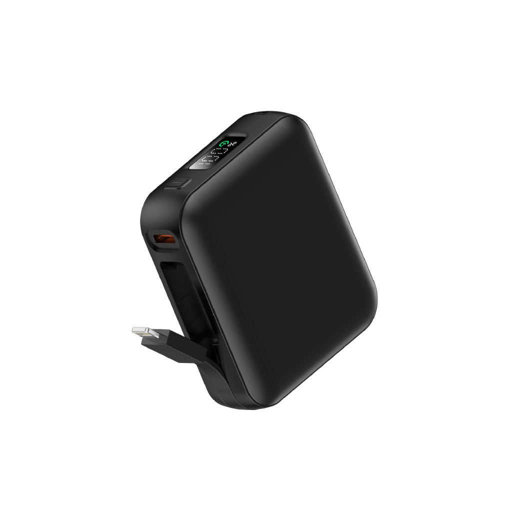 Portable power bank with integrated charging cable and digital display Stornfield