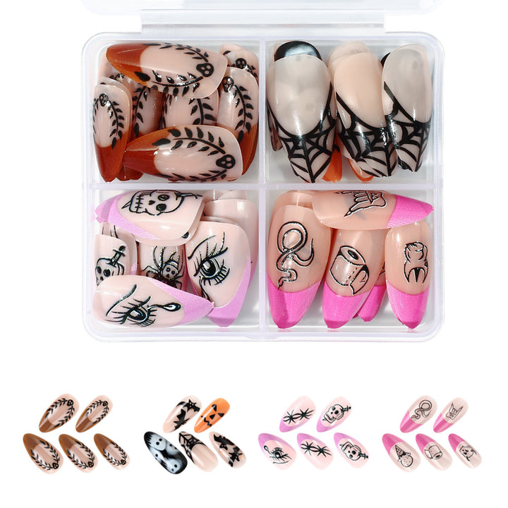 Artistic Halloween-Inspired Press-On Nail Set Stornfield