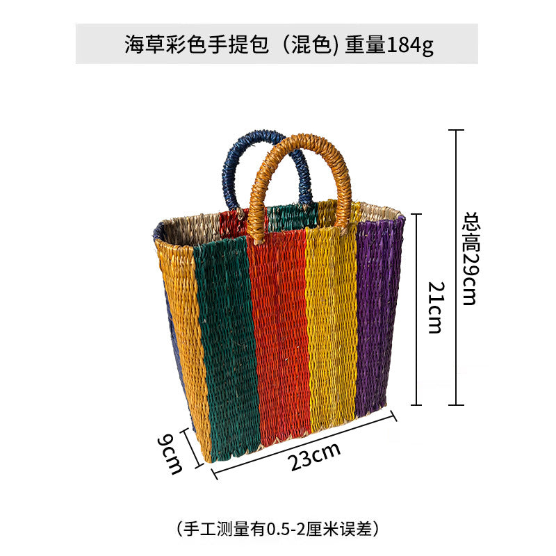 Women's versatile and handcrafted tote bag made of colorful seagrass Stornfield