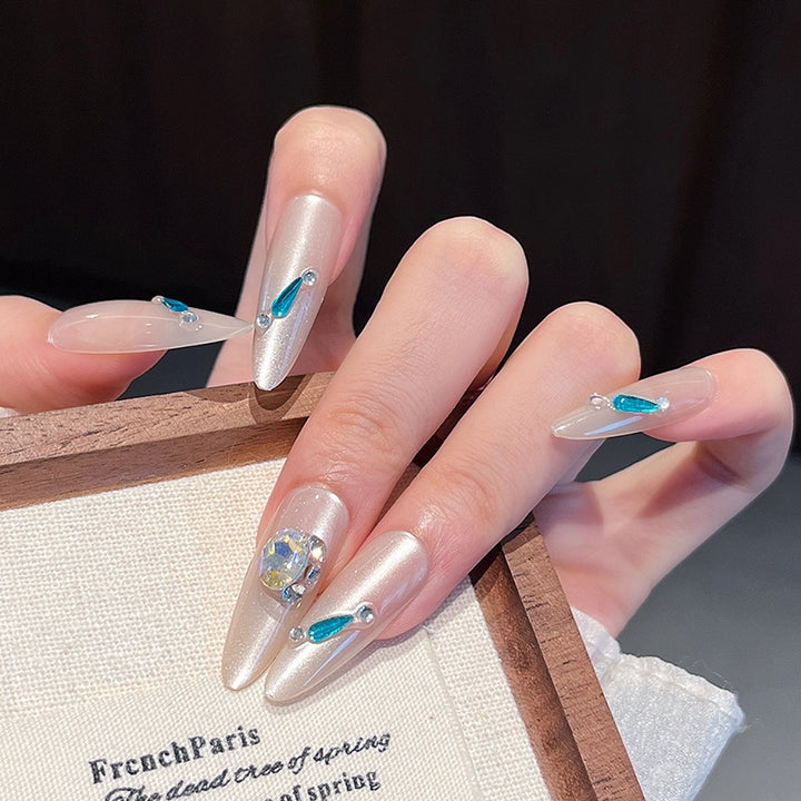 Crystal-Embellished Nail Art Extensions Stornfield