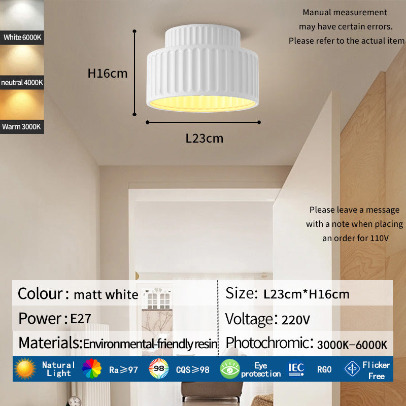 Contemporary Ribbed Pendant Light