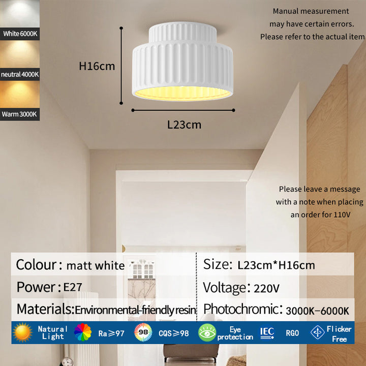 Contemporary Ribbed Pendant Light