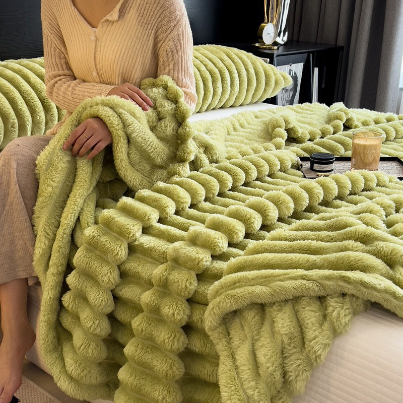 Plush Textured Throw Blanket