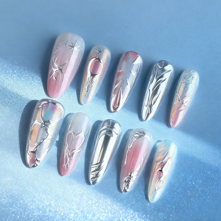 Artistic Metallic Nail Art Design Stornfield