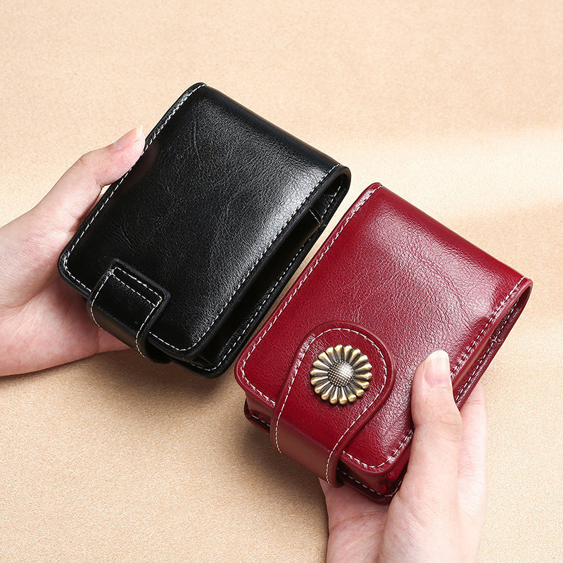 Vintage Leather Buttoned Coin Purse Stornfield