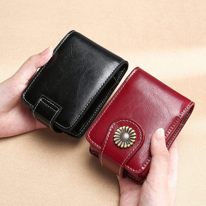 Vintage Leather Buttoned Coin Purse Stornfield