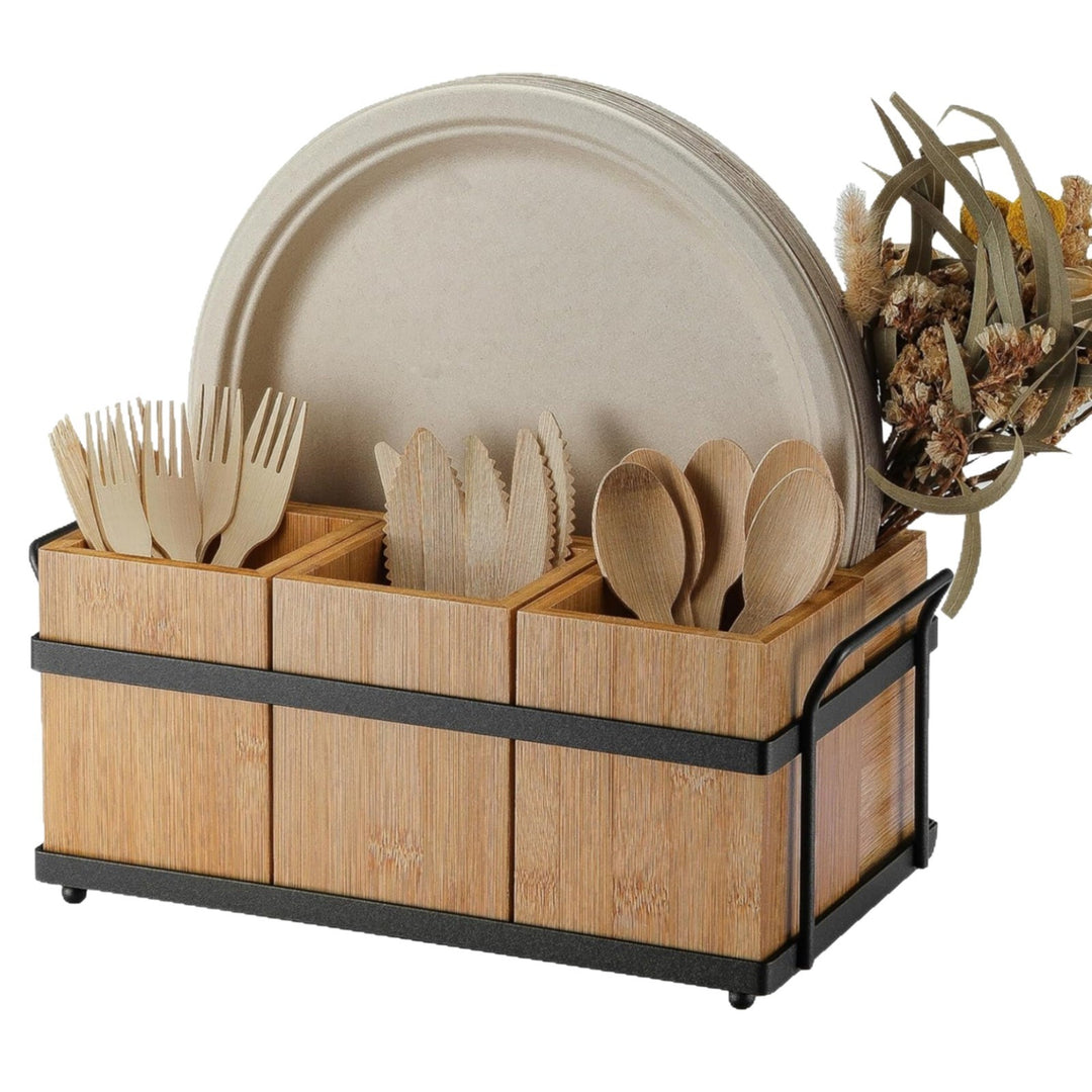 Bamboo Cutlery Organizer with Practical Compartments Stornfield