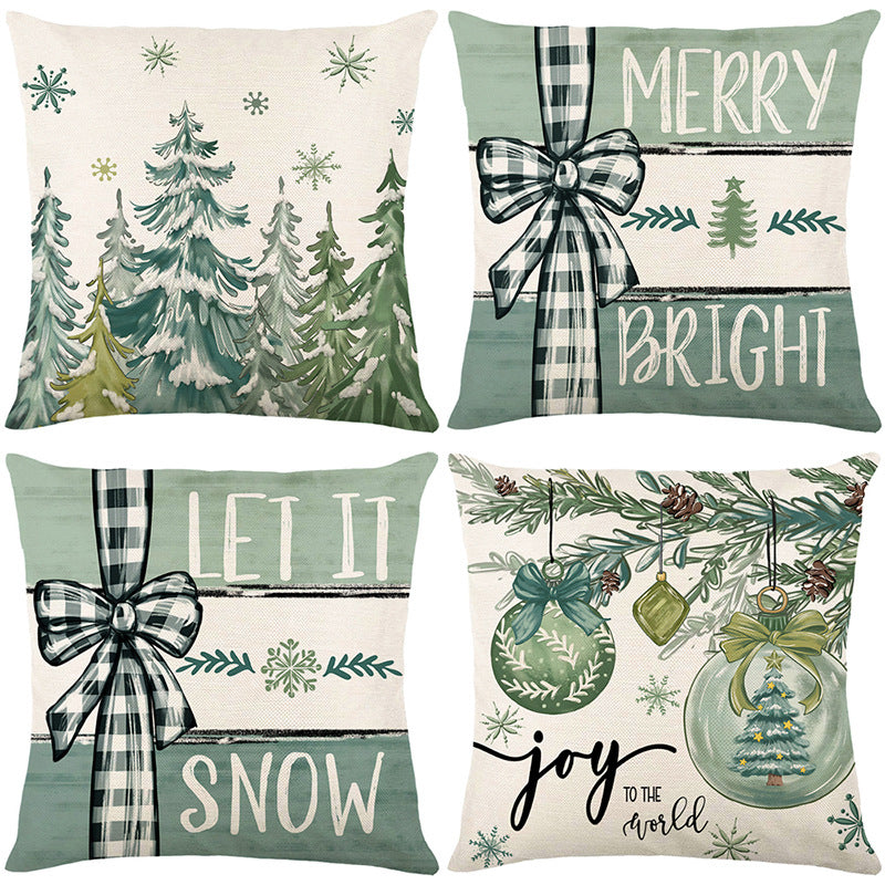 Decorative Winter Pine Forest Throw Pillow Cover