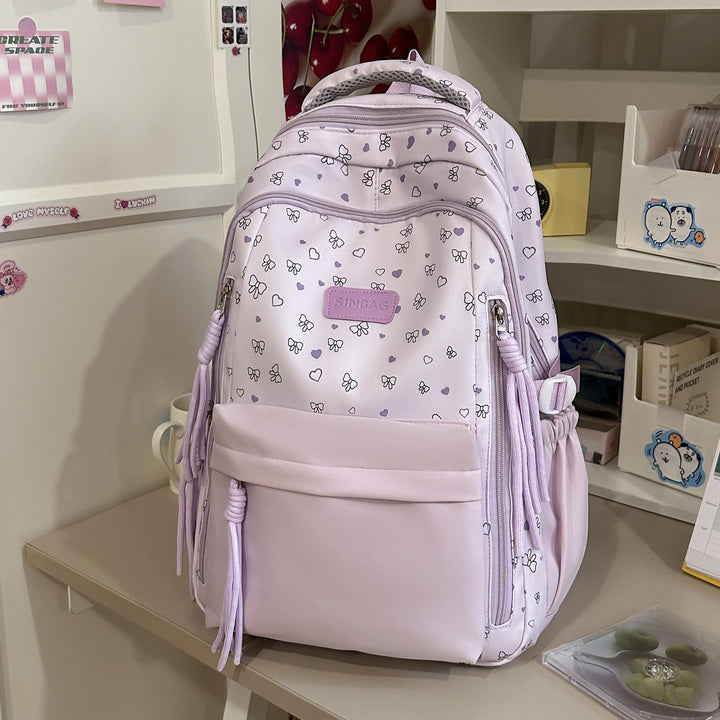 Playful Bow-Embellished Stylish Backpack Stornfield