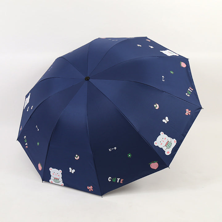 Women's Folding Umbrella with Playful Bear Design Stornfield