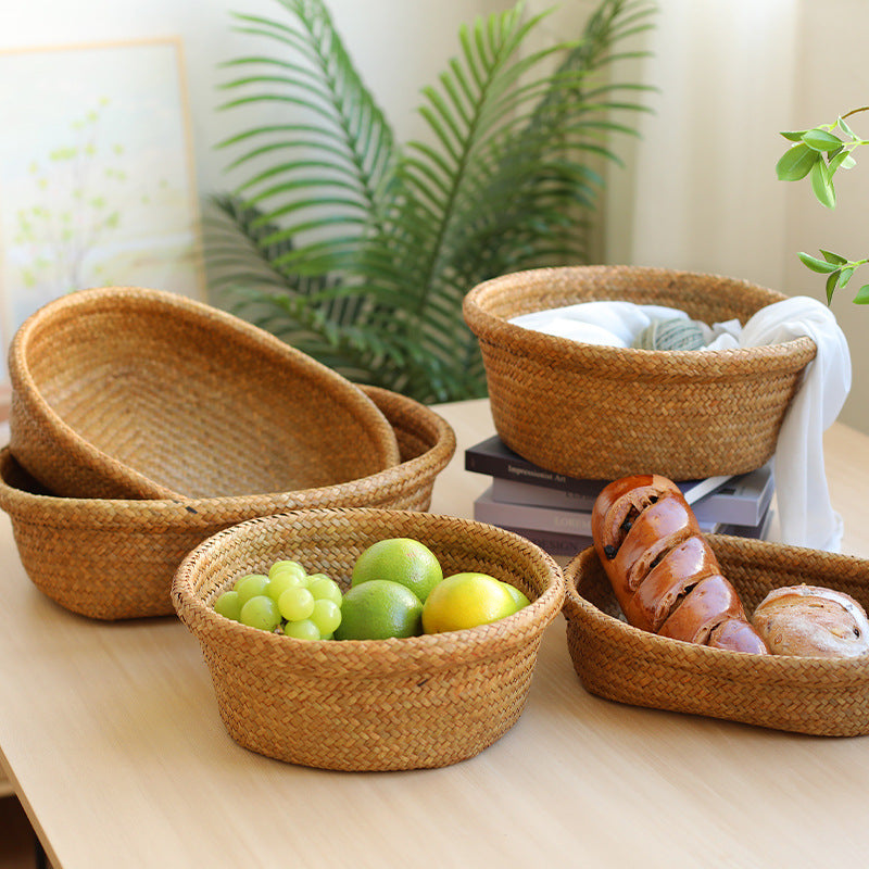 Unisex Oval Storage Basket made of Woven Natural Material Stornfield