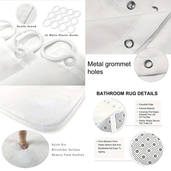 Coastal Lighthouse-Themed Four-Piece Bathroom Set Stornfield