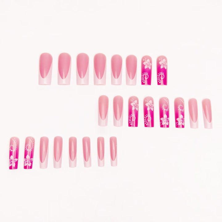 Artificial nails with floral accents and shine Stornfield