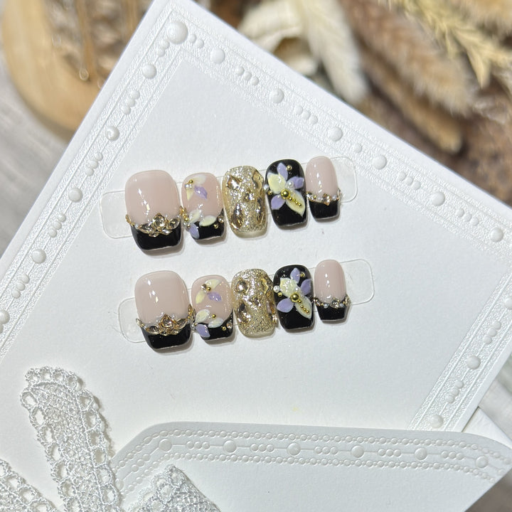 Decorative Floral Press-On Nail Art Set Stornfield 1788223891