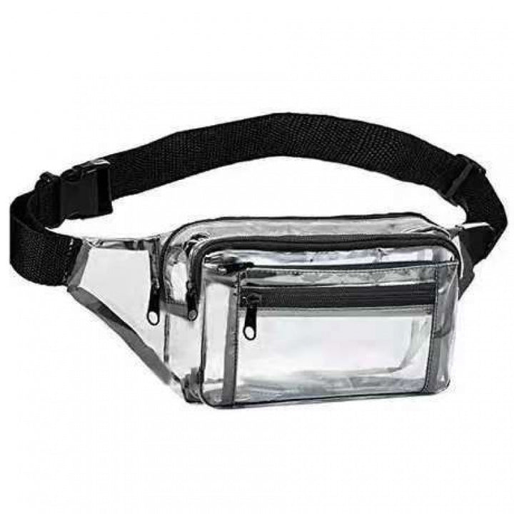 Transparent belt bag with multiple zippered compartments Stornfield