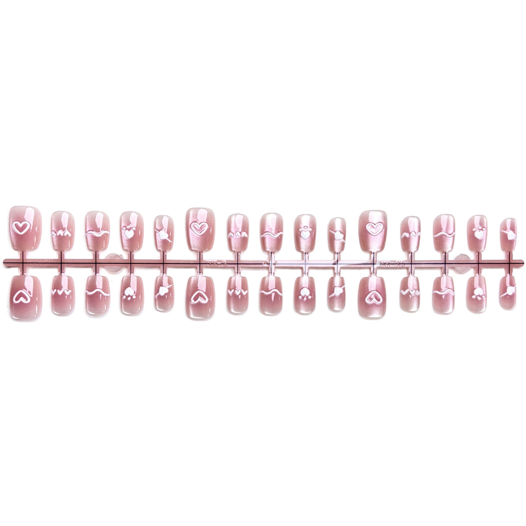 Customizable Heart and Paw Print Press-On Nails