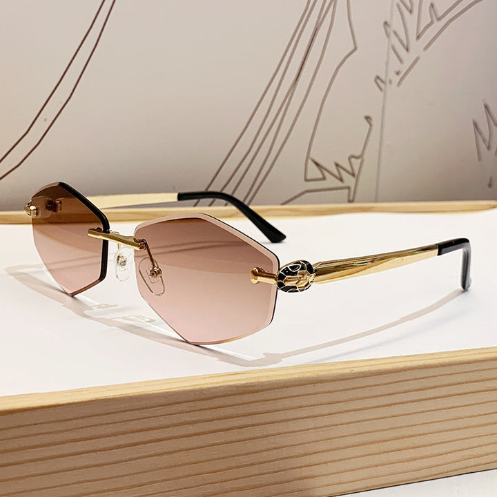 Women's Designer Sunglasses with Hexagonal Frame and Gold Accents Stornfield