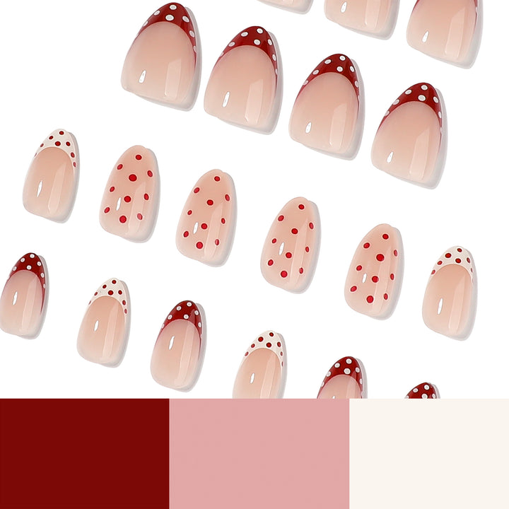 Artful stiletto nails with cute dots and accentuated color gradients Stornfield
