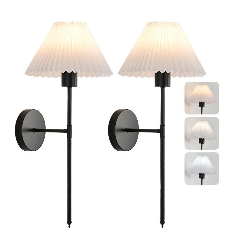Adjustable Fabric Two-Arm Wall Light Fixture