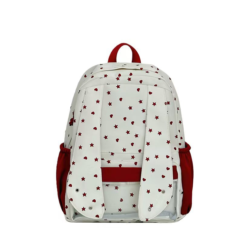 Backpack with Loving Bunny Design and Transparent Compartments Stornfield