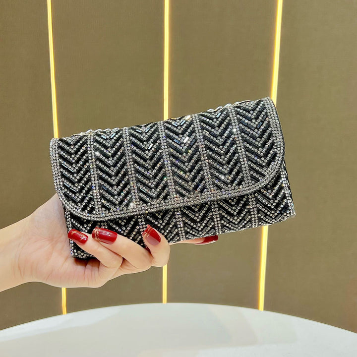 Decorative Crystal-Studded Evening Clutch